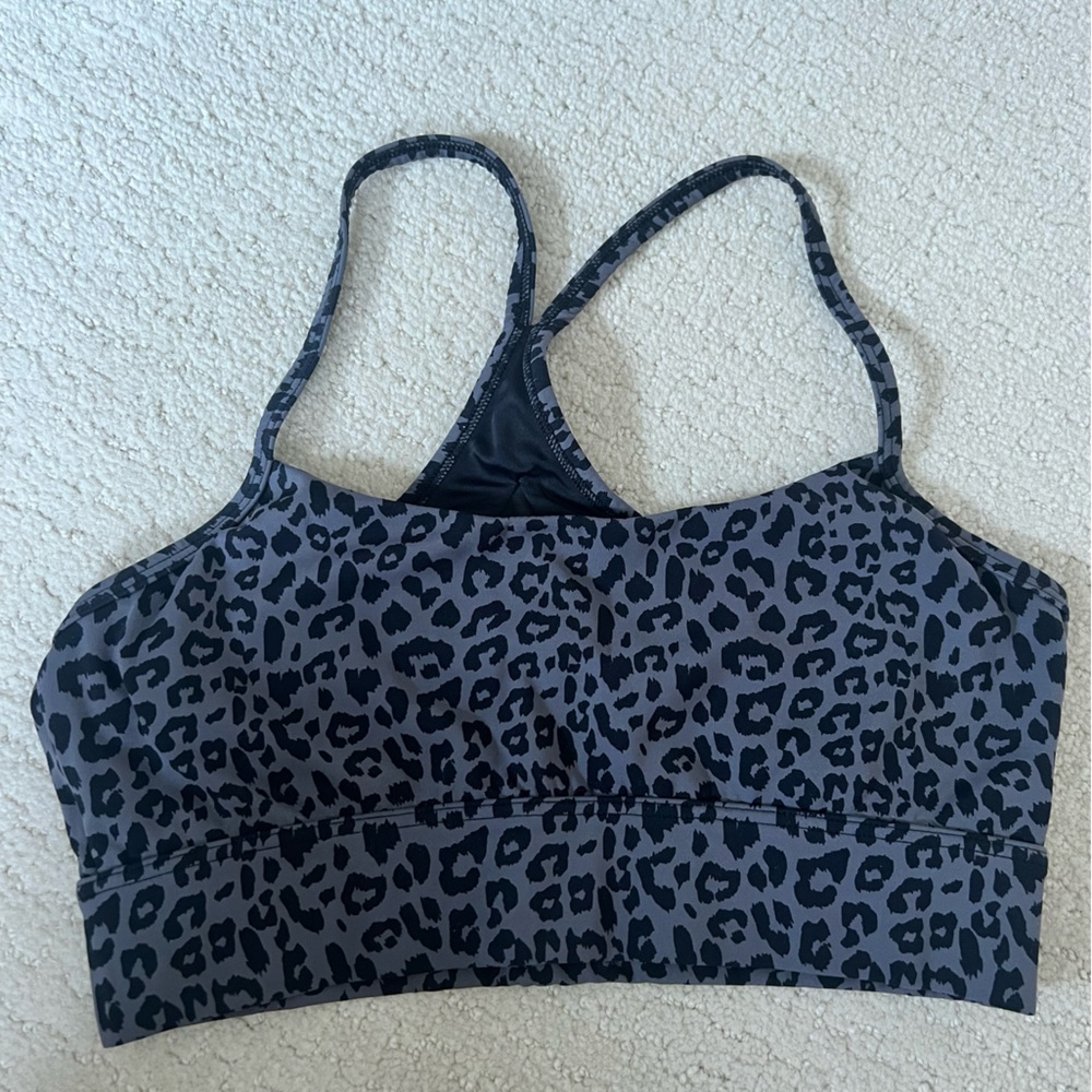 Varley Gray Leopard Sports Bra